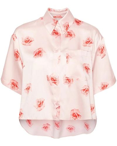 KENZO Camicia crop con stampa - Rosa