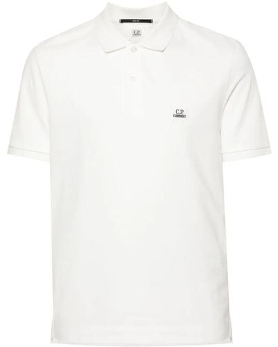 C.P. Company Stretch Piquet Slim Polo Shirt - White