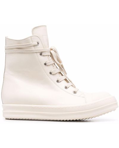 Rick Owens Leather High-top Trainers - Natural
