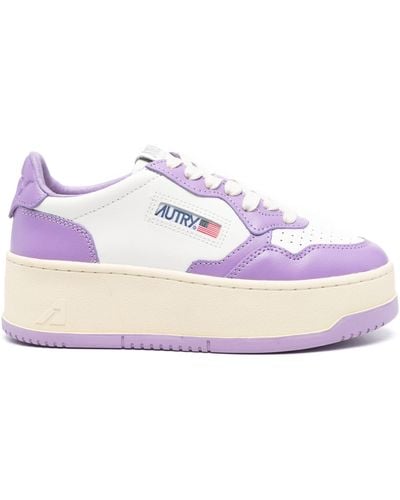 Autry Platform Low Leather Sneakers - Pink