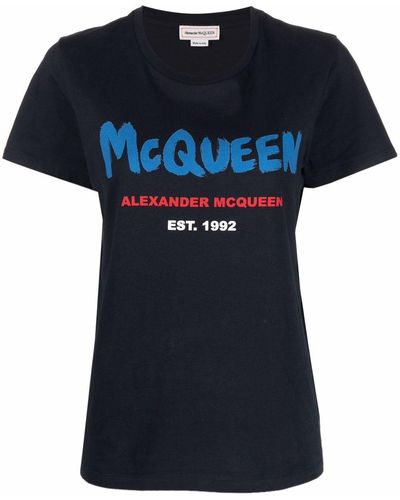 Alexander McQueen T-shirts And Polos Blue