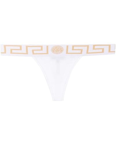 Versace Greca Border Thong - White