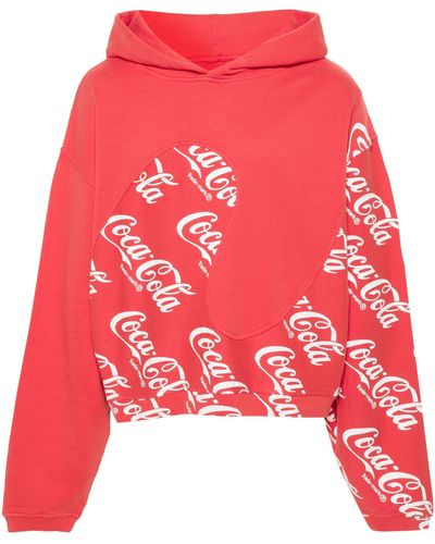 ERL X Coca Cola Swirl Hoodie - Red