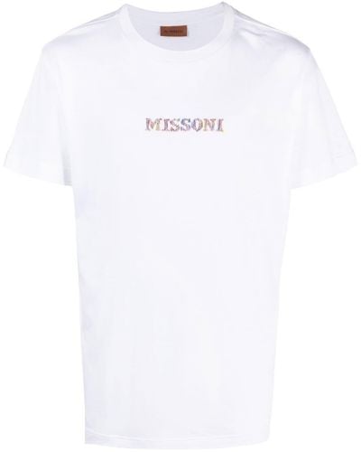 Missoni T-shirt con logo multicolor - Bianco