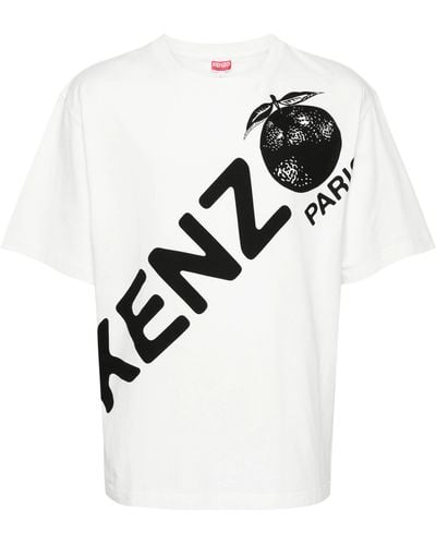 KENZO T-Shirt Con Stampa - Bianco