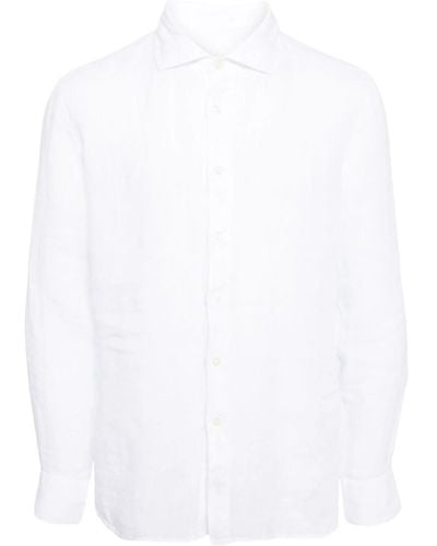 120% Lino Camicia Slim-fit - White