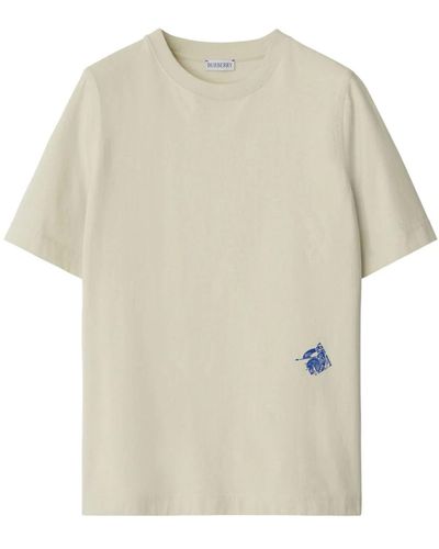 Burberry T-shirt In Cotone - Natural