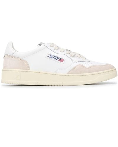 Autry Sneakers Medalist Low In Suede e Pelle Bianca - Bianco