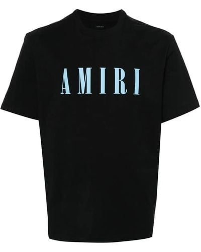 Amiri T-shirt in jersey di cotone con logo stampato - Nero