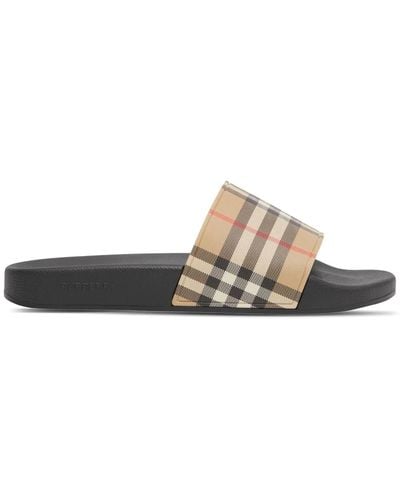 Burberry Women Vintage Check Slides - White