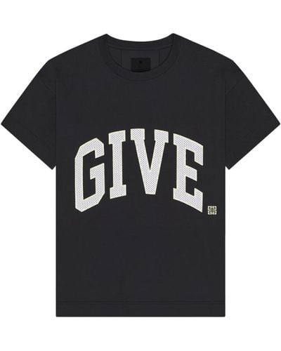 Givenchy T-shirt University Dalla Vestibilità Boxy In Cotone - Black