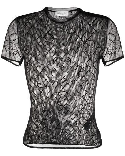 Blumarine T-shirt semi trasparente - Nero