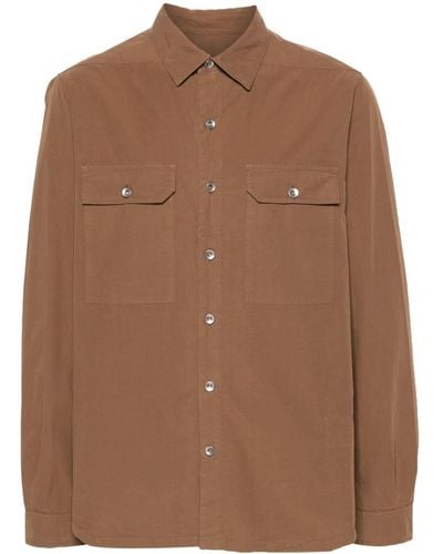 Rick Owens Button-up Cotton Shirt - Brown