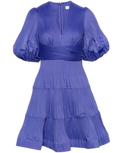 Zimmermann Pleated Mini Dress - Blu