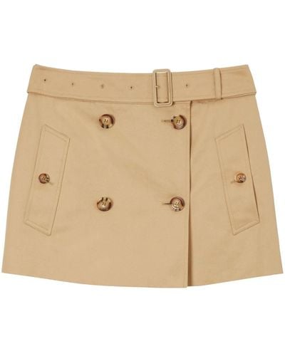 Burberry Cotton Mini Skirt - Natural