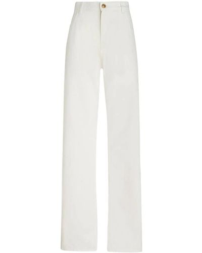 Etro Jeans a gamba ampia Pegaso con ricamo - Bianco