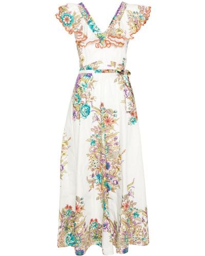Etro Long Floral Dress - White