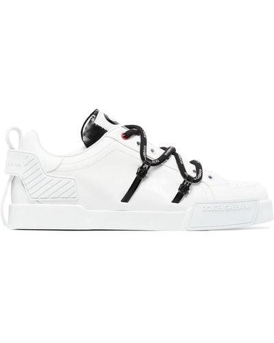 Dolce & Gabbana Sneakers Portofino con stampa - Bianco