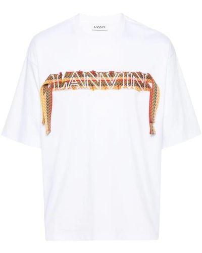 Lanvin T-Shirt Curb Con Ricamo - Bianco