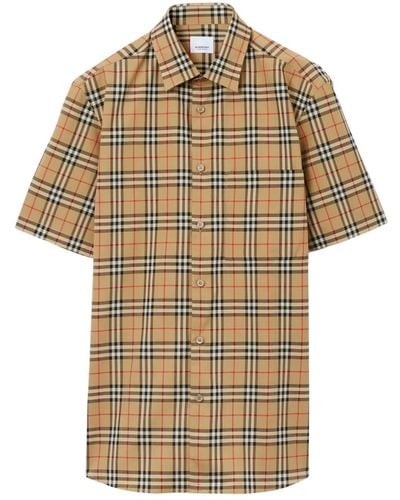 Burberry Nova-check Pattern Cotton Shirt - Multicolor