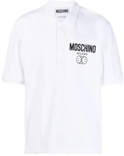 Moschino Polo con logo - Bianco