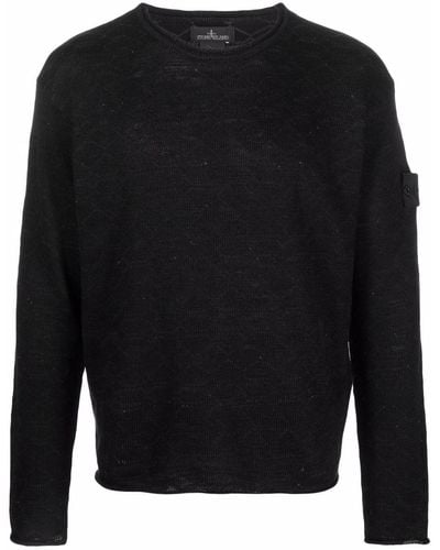 Stone Island Shadow Project Compass Logo Patch Knitted Jumper - Black