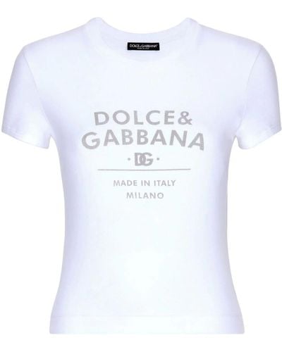 Dolce & Gabbana T-shirt in jersey con lettering Dolce&Gabbana - Bianco