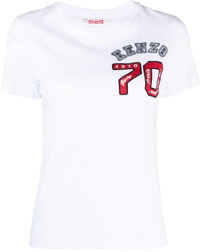 KENZO T-shirt ricamata academy - Bianco