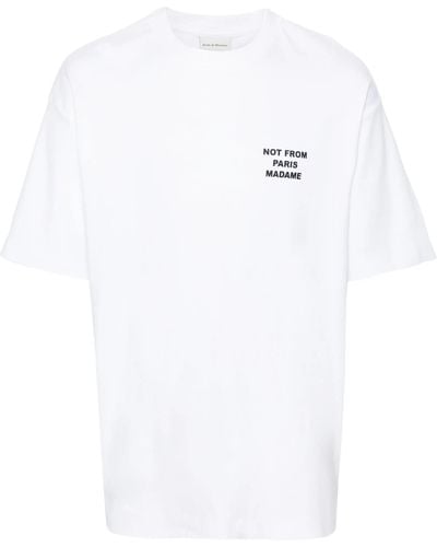 Drole de Monsieur T-shirt slogan - Bianco