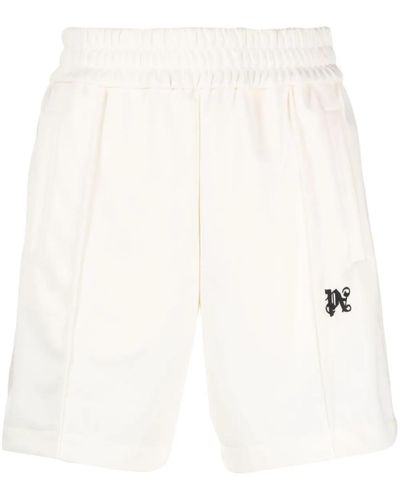 Palm Angels Shorts Sportivo Con Monogram - White