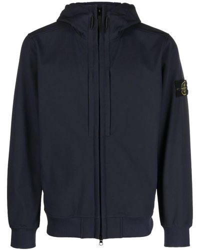 Stone Island Q0122 soft shell-r_e.dye® technology in recycled polyester - Blu