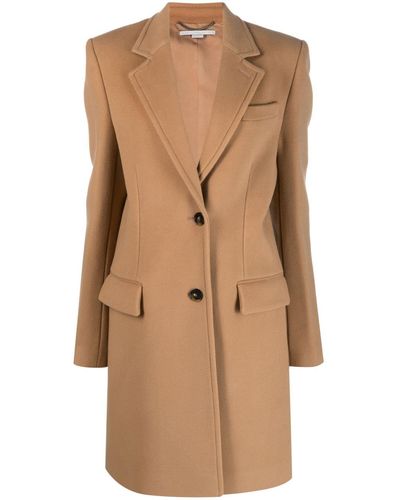 Stella McCartney Cappotto monopetto in lana - Neutro