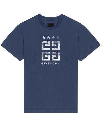 Givenchy T-shirt Slim 4g Stars - Blue