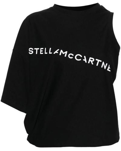 Stella McCartney Asymmetric Sleeves T-Shirt - Black