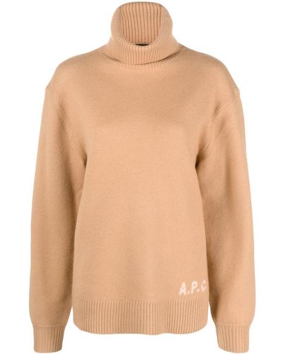 A.P.C. Edward Logo-intarsia Wool Sweater - Natural