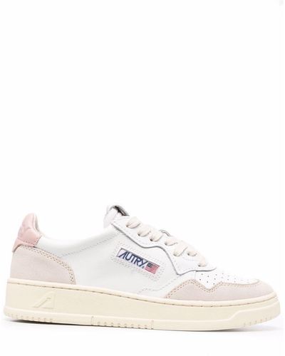 Autry Sneakers Medalist Low In Suede e Pelle Bianca e Powder - Bianco