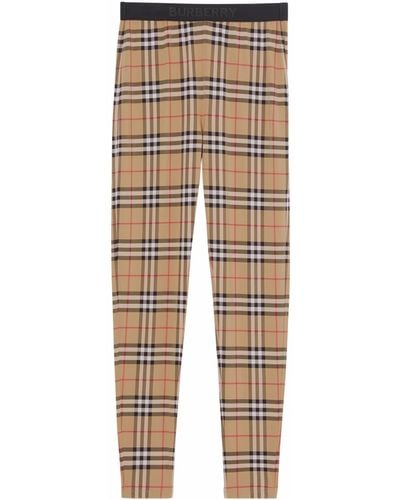 Burberry Leggings Check In Jersey Stretch - Natural