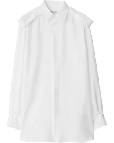 Burberry Camicia In Seta - White