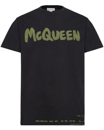 Alexander McQueen Mcqueen graffiti t-shirt in black - Nero