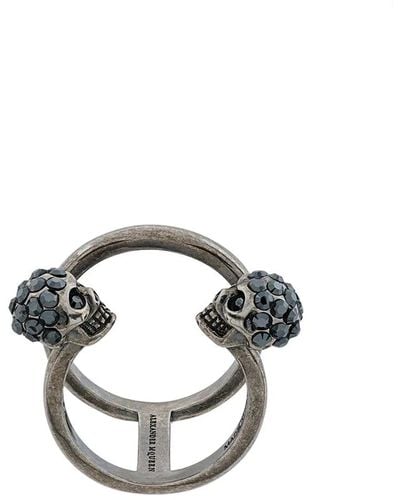Alexander McQueen Skull Cuff Ring - Metallic