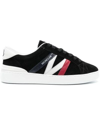 Moncler Navy Calf Suede Trainers - Black