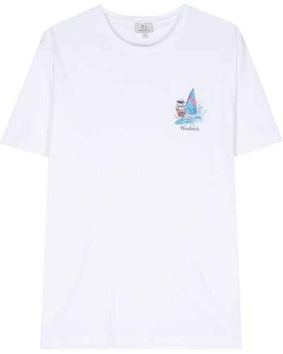 Woolrich Logo-Print Cotton T-Shirt - White
