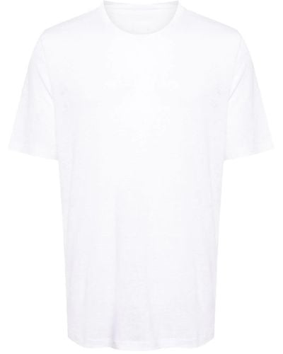 120% Lino T-shirt In Lino - White