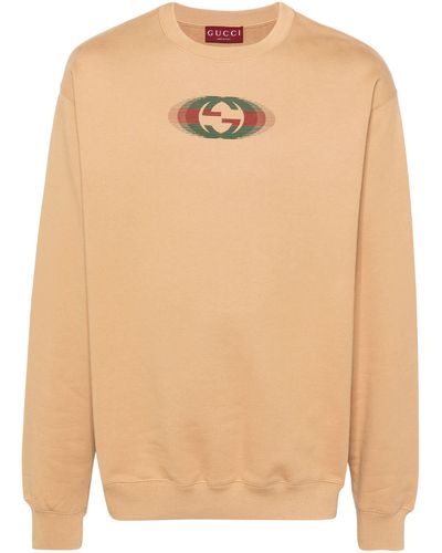Gucci Interlocking G-Print Cotton Sweatshirt - Natural
