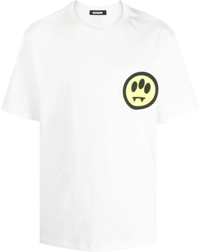 Barrow T-shirt Con Stampa Smiley - White