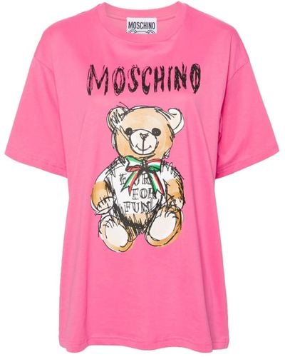 Moschino T-shirt Teddy Bear con stampa - Rosa
