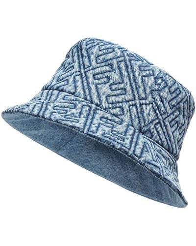 Fendi Bucket In Denim Ff Blu - Blue