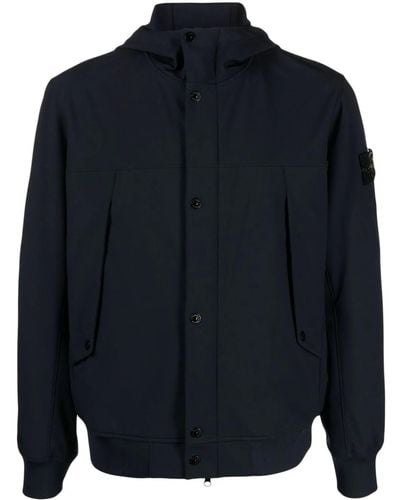 Stone Island 40227 light soft shell-r_e.dye® technology in recycled polyester - Blu