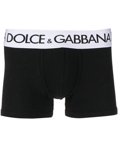 Dolce & Gabbana Two-Way-Stretch Cotton Jersey Long-Leg Boxers - Black