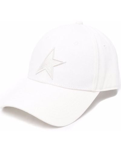 Golden Goose Cappellino da baseball bianco con patch a forma di stella